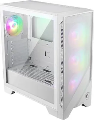 Produktbild von MSI MAG Forge 320R AIRFLOW, Micro Tower, PC, Weiß, micro ATX, Mini-ITX, Netz, Kunststoff, Gaming