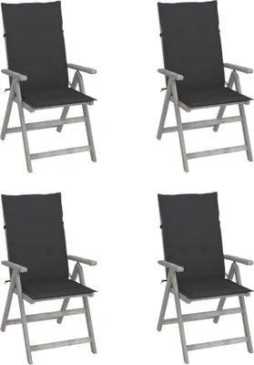 Produktbild von Hochlehner Verstellbar 4 Stk. mit Auflagen Massivholz Akazie