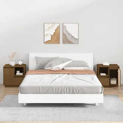 Immagine prodotto di vidaXL Comodini, set da 2 pezzi, marrone miele, 50x34x50 cm, legno massello di pino