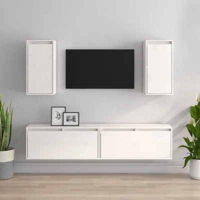 Obrázek produktu pro The Living Store TV skříňky 4 ks. Bílý borovicový masiv