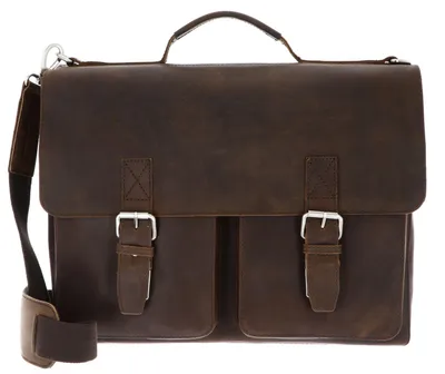 Image de LEONHARD HEYDEN Cuir mallette serviette pour ordinateur portable Salisbury Aktenmappe 2 Fächer 7611 Rotbraun marron foncé