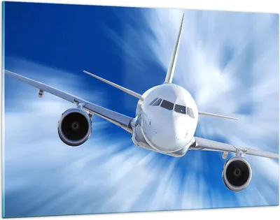 Produktbild von Bilder auf glas - Luftfahrt Flugzeug Flug - 120x80cm - Glasbilder - Wandbilder - Kunstdruck - zum Aufhängen bereit - Wanddekoration aus Glas - Glas Bilder - Wandbild auf Glas - GAA120x80-2537