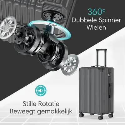 Immagine prodotto di Voyagoux® - Set di valigie da viaggio S/L - Valigia - 2 pezzi - Valigia da viaggio con ruote - Grigio scuro - Chiusura TSA