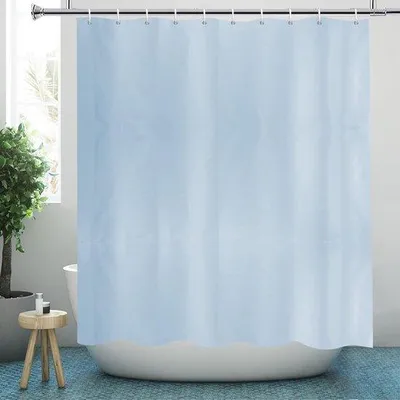 Obrázek produktu pro Světle modrý sprchový závěs z polyesteru, odolný proti plísním, 180 x 200 cm