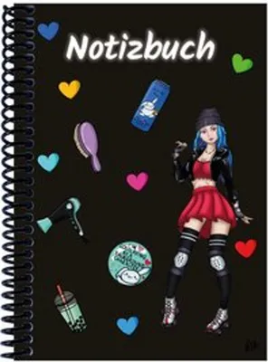 Produktbild von A 4 Notizbuch Manga Enora, schwarz, liniert