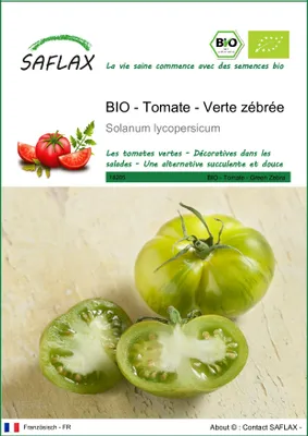 Image de SAFLAX  -- Tomate - Verte zébrée - 10 graines - Solanum