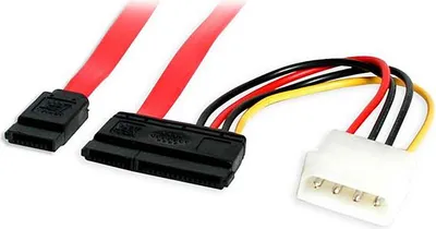 Obrázek produktu pro StarTech.com SATA18POW, 0,457 m, SATA III, SATA 7-pin + Molex (4-pin), Červená, Přímý, Přímý