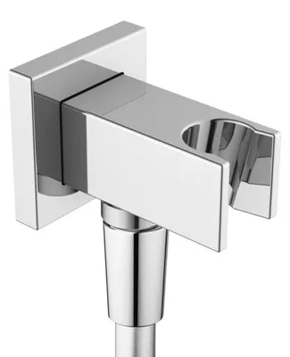 Imagen del producto de OLTENS Hvita (S): Codo de conexión para grifo de ducha, con soporte para ducha, roseta cuadrada