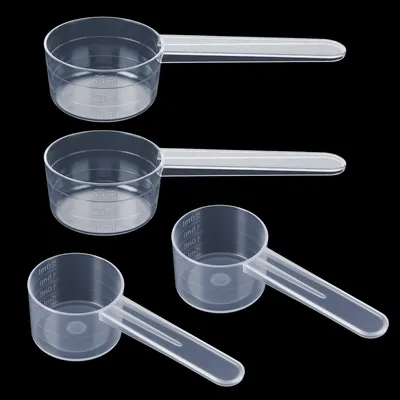 4 Messlöffel transparent mit Skala 20/30 ml, PP