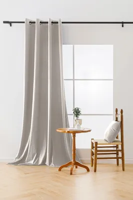 Produktbild von Vorhang - Weiß - 140 x 250 cm - Verdunkelungsvorhang - mit Ösen - Veloursstoff - Gardine Schlafzimmer
