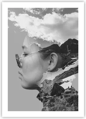Produktbild von Poster - Poster ohne Rahmen - Frau modern schwarz und weiß - 50x70 cm - Wand Bild - Wanddeko - Wandbilder - Kunstposter - Wandposter - Bilder - Kunstdruck - Wanddekoration - Wandbild - P2XPA50x70-4571