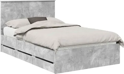 Obrázok produktu pre vidaXL Rám postele s čelom betónová sivá 135 x 190 cm