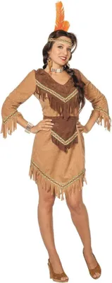 Produktbild von L3200830-40 Damen langarm Kriegerin Kostüm-Kleid beige Gr.40