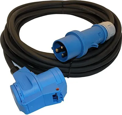 Produktbild von CEE Verlängerung auf CEE Winkelkupplung + Schukodose H07RN-F 3G1,5 / 3G2,5 5-50m, Querschnitt:3x1.5mm², Länge:15m