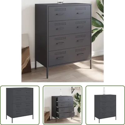 Produktbild von The Living Store Sideboard Anthrazit 68x39x89 cm Stahl
