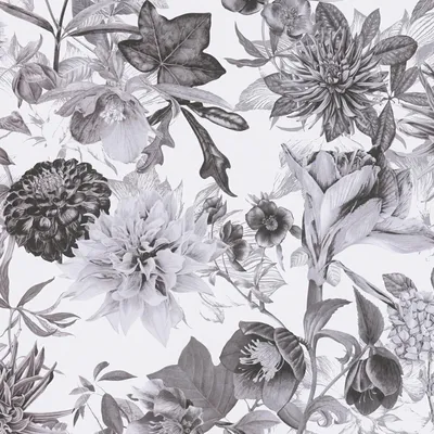 Image de Profhome 381753-GU Papier peint floral floral mat gris noir 5,33 m2