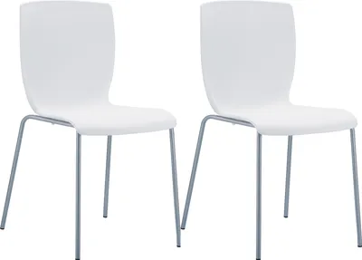 Produktbild von CLP 2er Set Bistrostühle Mio mit Aluminiumgestell und Kunststoffsitz weiß