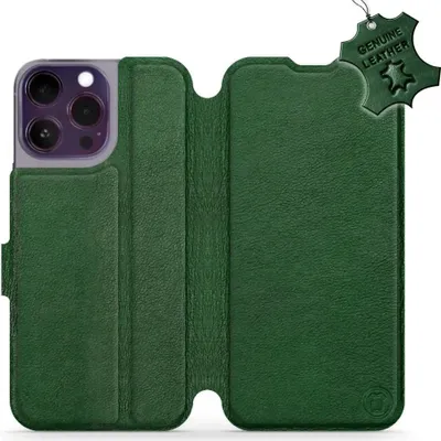 Produktbild von Echtleder Handyhülle für iPhone 14 Pro Max, Mobiwear Leather, Grün