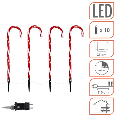 Image de 3.04 LED Candy Sticks XXL - Set de 4 / 76 cm / 40 LED / Timer
