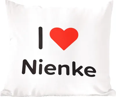 Produktbild von MuchoWow® Zierkissen Sofakissen Wohnzimmer Dekokissen 50x50 cm Ich liebe - Nienke - Mädchen - Komfort - Sofakissen