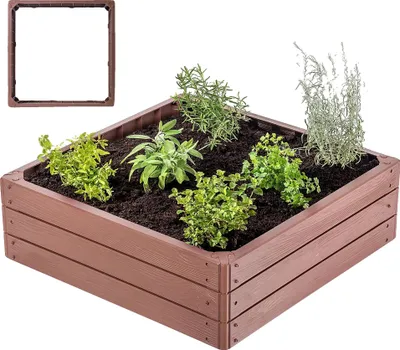 Zdjęcie produktu dla Podwyższone łóżko, materiał odporny na warunki atmosferyczne, uniwersalny design, brązowy