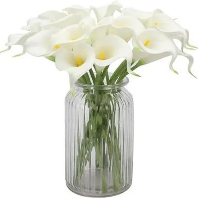 Immagine prodotto di Gigli artificiali, 34 cm di altezza - confezione da 10 pezzi - fiori artificiali - decorazioni per matrimoni - decorazioni per la casa - materiali in lattice di alta qualità - fiori finti