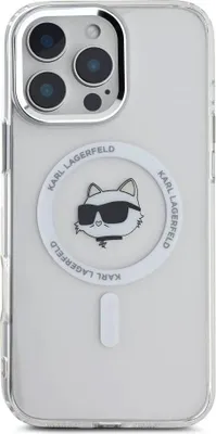 Produktbild von Karl Lagerfeld, IML MagSafe Hülle iPhone 16 Pro mit Choupette Design, Transparent