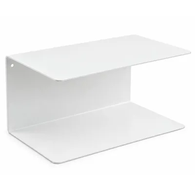 Zdjęcie produktu dla Półka ścienna metalowa 2 poziomy 24x14,5x14 cm - metalowa biała