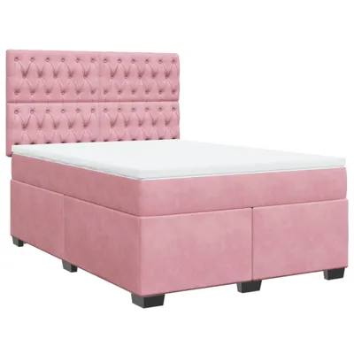 Produktbild von vidaXL Boxspringbett mit Matratze Rosa 160x200 cm Samt