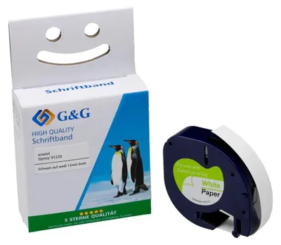 Imagen del producto de G&G 15575 G&G Schriftband kompatibel mit DYMO S0721520/ 91220