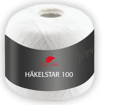 Produktbild von Pro Lana Häkelstar 100,100g,100% Baumwolle,Filethäkelgarn,566m LL, NS 1,5-2 mm 01 weiß