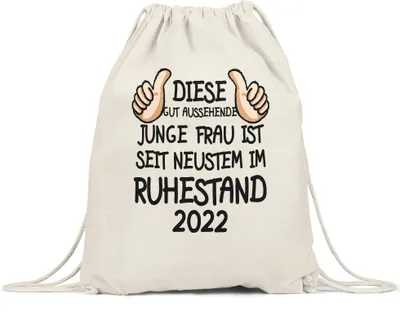 Produktbild von Rentnerin 2022 Turnbeutel Gymsack Rente Lustig Spruch Ruhestand Rentner Pension