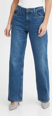 Obrázek produktu pro Dámské džíny Pulz Jeans PZVEGA HW s širokými nohavicemi, džínovina, bavlna s Elastanem, standardní pas, standardní střih