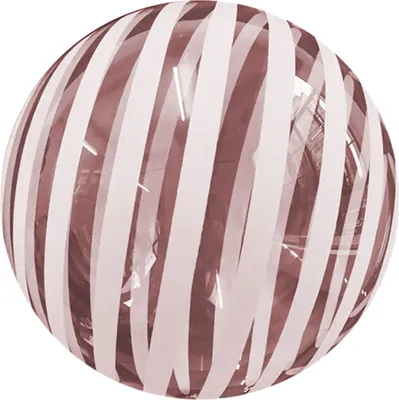 Obrázok produktu pre Priehľadný balón Deco biely / červený pruhovaný, 45 cm