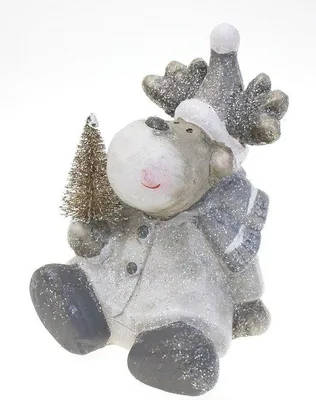 Zdjęcie produktu dla Dekoracyjna figurka renifera, 11 cm - Zabawna ozdoba świąteczna i zimowa