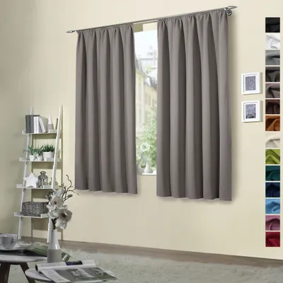 Produktbild von heimtexland ® 2 Stück Thermo Verdunkelungsvorhänge Sonnenschutz Kälteisolierung Verdunkelungsgardinen Kräuselband Vorhang Typ139 Schlamm HxB 175 x 135 cm