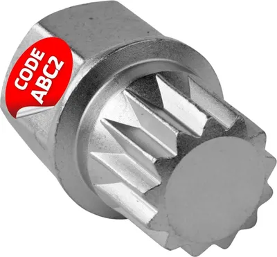 Produktbild von SW-Stahl 02382L-15 Felgenschloss Adapter ABC2 I geeignet für VW I Felgenschlösser lösen I Radsicherung Felgenschloss Demontage Werkzeug I Felgenschloss Ausdreher I Felgensicherung Schlüssel