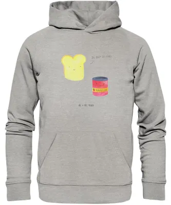 Produktbild von Mr. & Mrs. Panda Sweathoodie Toast Marmelade Größe XXL - Heather Grey - Geschenk, Statement-Hoodie, Dreamteam, Lustige Sprüche, Kapuzenpulli, Pullover, Toastbrot, Brot