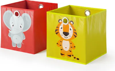 Produktbild von Vicco Faltbox 30x30 , 30 x 30 cm 2er Set, Rot/Gelb