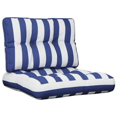 Immagine prodotto di Cuscini per Pallet 2 pz Strisce Blu e Bianche in Tessuto