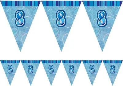 Produktbild von 8. Geburtstag Wimpel Girlande Blau