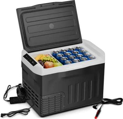 Image de Klarstein PolarForce 30L Glacière - Glacière électrique à compression, LCD, -20°C à 20°C, roues tout-terrain, poignées doubles, mode ECO, idéale pour camping & voiture, congélateur