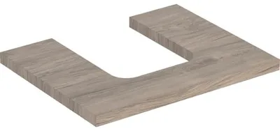 Produktbild von Geberit ONE Waschtischplatte, Ausschnitt mittig, für Aufsatzwaschtisch Schalenform, 60x3x47cm, 505.271.00.6