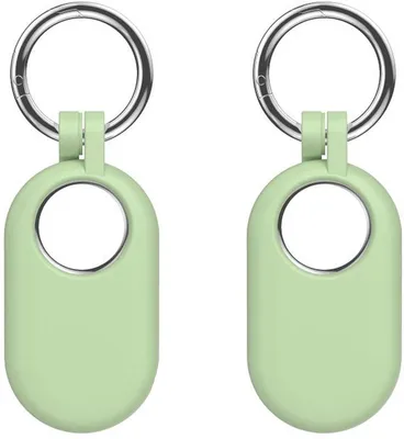Produktbild von Schlüsselanhänger passend für Samsung SmartTag 2 - Silikon - 2 Stück - Hellgrün - CHPN