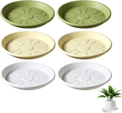 Produktbild von Pflanzuntersetzer Kunststoff, 6 Stück, schwarz, für Blumentöpfe