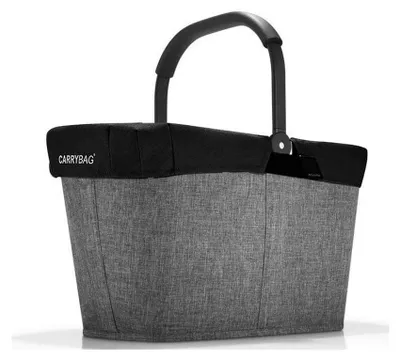 Produktbild von reisenthel carrybag + cover Einkaufskorb Picknickkorb Abdeckung Korb Tragetasche Twist silver und schwarz