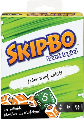 Produktbild von Mattel Games SKIP-BO Würfelspiel, Gesellschaftsspiel, Familienspiel