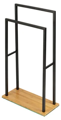 Produktbild von WENKO Stand Handtuch Ständer Badetuch Halter Freistehend Stange BAMBUSA Bad WC
