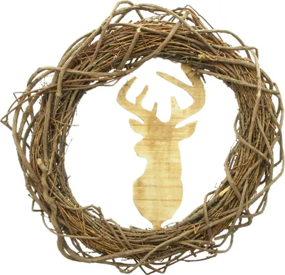 Produktbild von Wandkranz Hirsch Reisig & Holz Ø 38cm