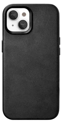Productafbeelding van Woodcessories Leather Case MagSafe voor de Apple iPhone 15 - Zwart